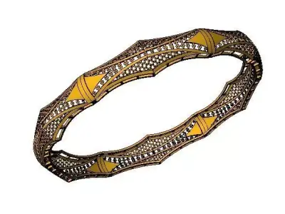 1163 Ridged Hexagon Pattern Bangle 15gm 3D print model