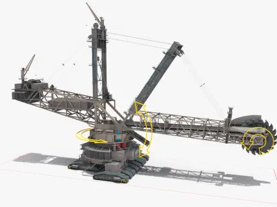  Giant Bucket-Wheel Excavator Rigged 