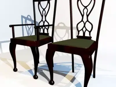 3D Model Dining Chair set 3D model