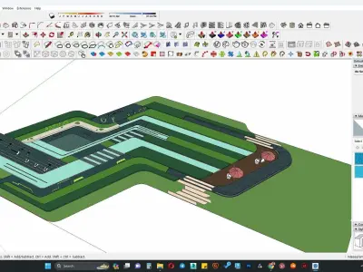 Sports area park 3d model 3D model