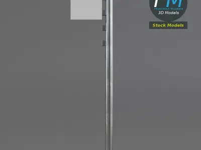 Street pole with board 3D model