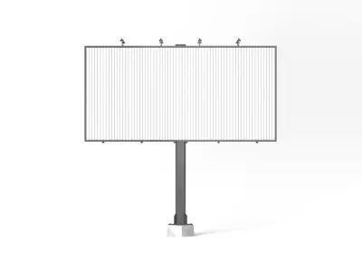 Rectangular Advertising Trivision Billboard - street sign banner 3D model