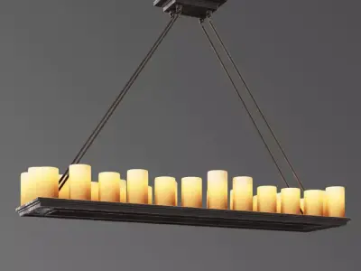 Candle Rectangular Chanderlier 3D model