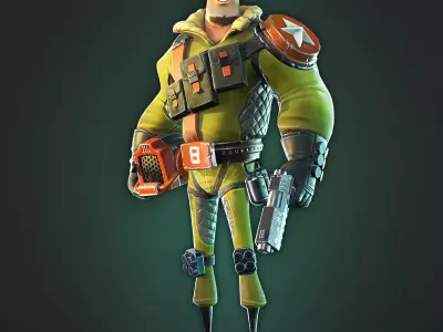 Mech Pilot Low-poly 3D model