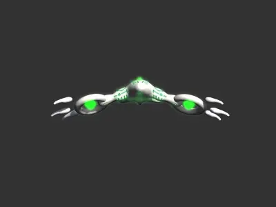 Tenfdali alien flying in air Low-poly 3D model