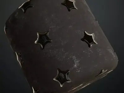Star Rusty Black Metal Plate PBR Seamless Texture