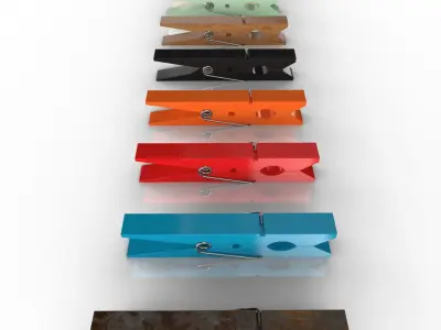 CLOTHES PEGS Low-poly 3D model