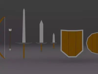Medieval weapon pack Free low-poly 3D model