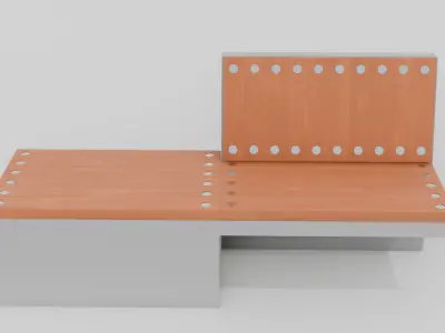 Outdoor Wooden Bench 15 Low-poly 3D model