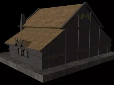 Low poly model of MMO House 2 3D model