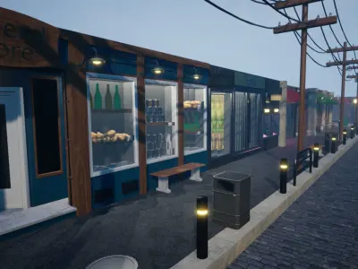 Stores Vol 1 For Unreal And Unity Low-poly 3D model