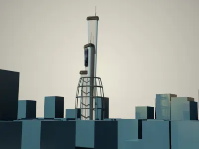 Iso Tower11 Low-poly 3D model