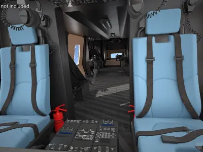 Military Transport Helicopter Desert Tan with Interior Rigged 