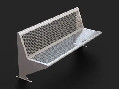 Cerdanyola Barcelona Bench Low-poly Low-poly 3D model