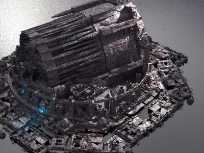 Steampunk medieval Ages Ruins 3D model