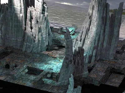 Dinosoar hunter inspired rocks  3D model