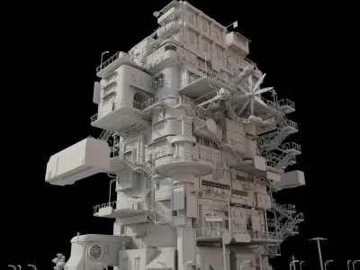 SCIFI Cyberpunk   City Modular  Low-poly 3D model