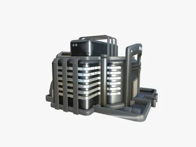 SciFi Bank A09 Dark Metal - Sci Fi Exterior Design Low-poly 3D model
