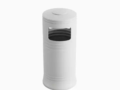 Street Trash Bin 02 Low-poly 3D model