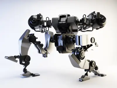 robot war game 3D Low-poly 3D model