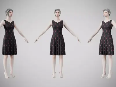 Dress 36 Light Burst Static Low-poly 3D model