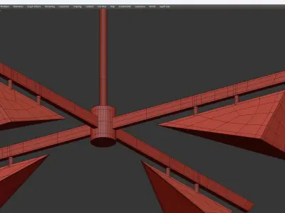 KITE CHANDELIER Low-poly 3D model