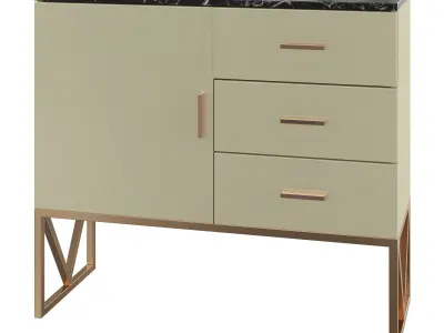 Homary-Champagne Silver Display Cabinet 3D model