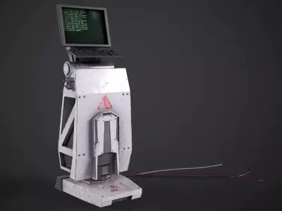 A low-poly 3D model of a Computer panel equipment Low-poly 3D model