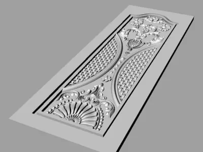 Wood Carving Door 3D model