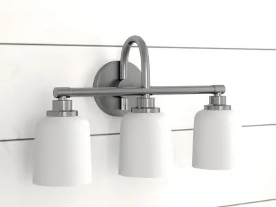 Randwick Satin Nickel Vanity Light - 2 Colour 3D model