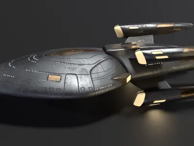 spaceship002 Low-poly 3D model