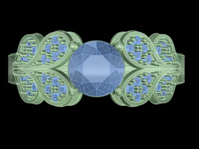 light weight  Yellow gold diamond rings-PR-464-DIA 3D print model