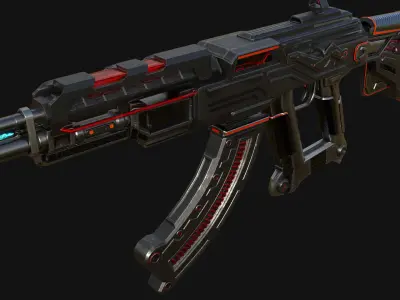 Scifi Ak-47 Low-poly 3D model