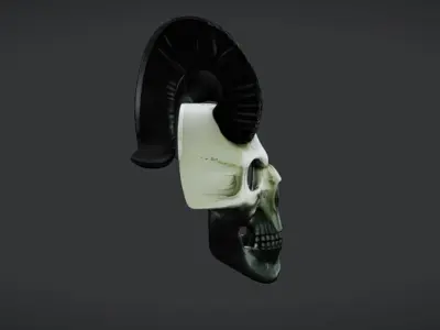 Skull Mask with Horns Low-poly 3D model