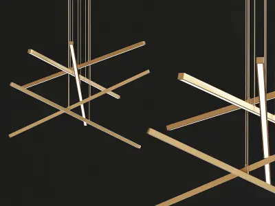 Chandelier 3d model collection 10 Pieces Low-poly 3D model