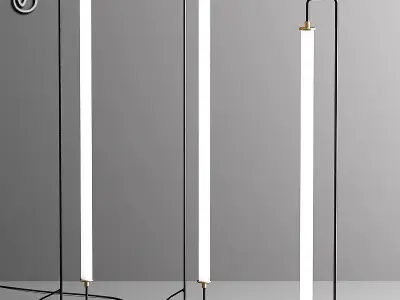 Linear Metal Led Floor Lamp 3D model