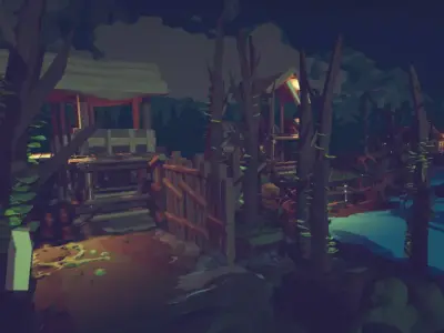 Swamp ia architecture Low-poly 3D model