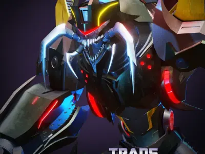 Insecticon Transformers Prime Character Rig Low-poly 3D model