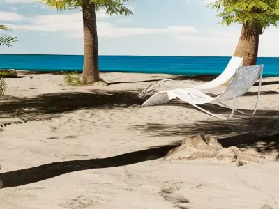 Beach Island Scene 1 3D model