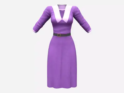1930s Long Street Coat Low-poly 3D model