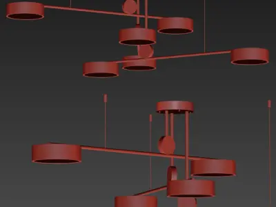 Led Ceiling Chandelier With Swing Lights 3D model