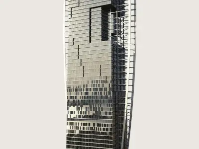 Building Skyscraper City Town Downtown Street Futuristic Utopia Low-poly 3D model