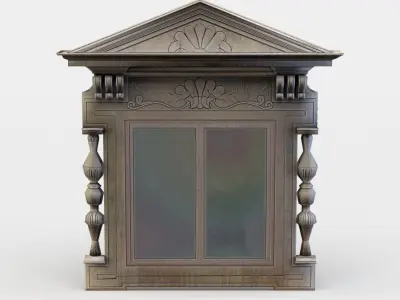 Window ornate door Low-poly 3D model