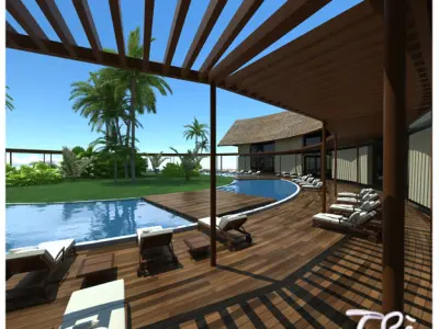 HOTEL RECEPTION TROPICAL RESORT 3D model