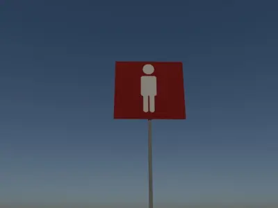 Person sign  Free low-poly 3D model