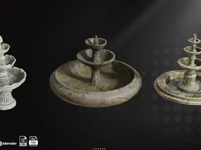 15 Old Fountain Vol1 Low-poly 3D model