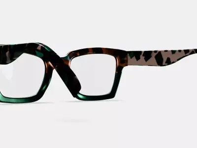 Sonia Eyeglasses in Aventurine Tortoise Fade 3D model