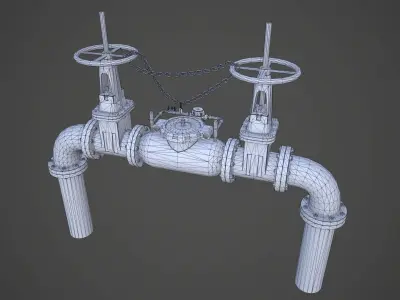 Backflow Prevention Device  - Utilities - Environment asset Low-poly 3D model
