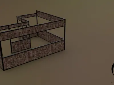 Stall stand 17 R Low-poly 3D model