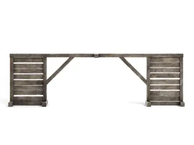 Wooden Wall Fence 3D model